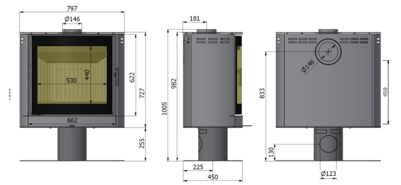 Hajduk kominki wolnostojący piec na drewno