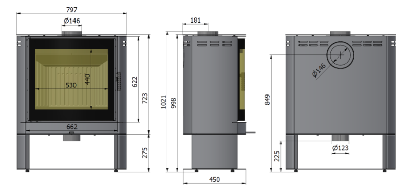 Hajduk kominki wolnostojący piec na drewno