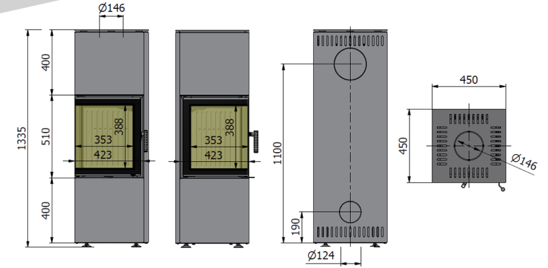 Hajduk kominki wolnostojący piec na drewno